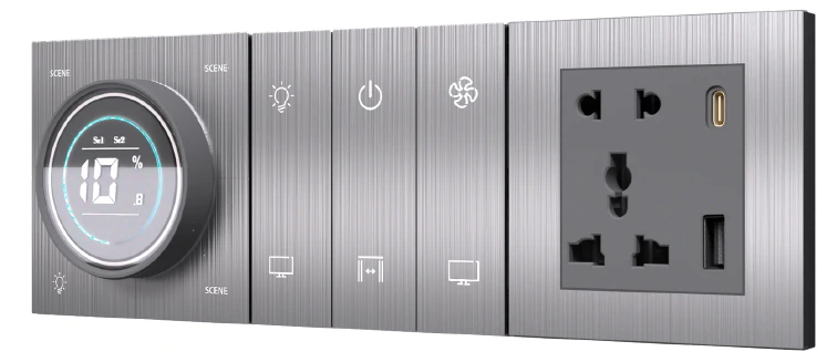 10S + Knob + Socket Stellar Smart Switch (Brushed Aluminum)