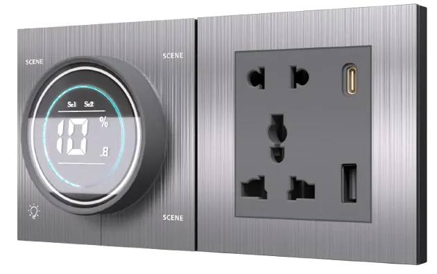 4S + Knob + Socket Stellar Smart Switch (Brushed Aluminum)