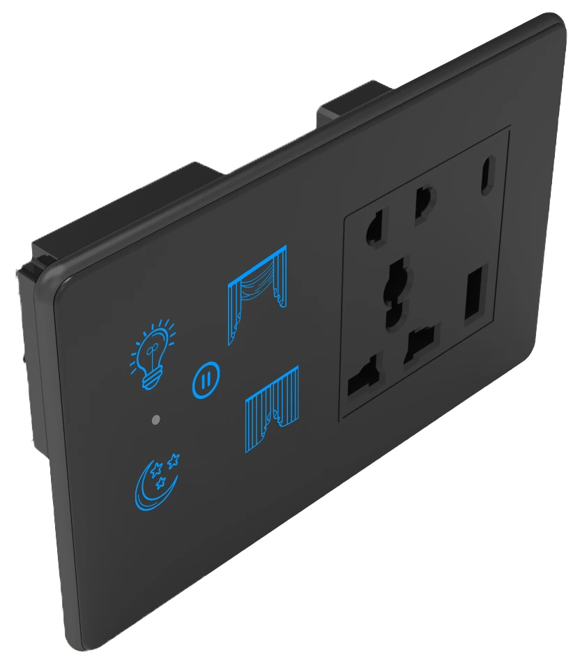 2S+1C+1SK Smart Touch Switch (Black, Black, WiFi)