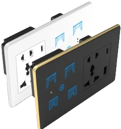 2C+1SK Smart Touch Switch (Black, Black, WiFi)