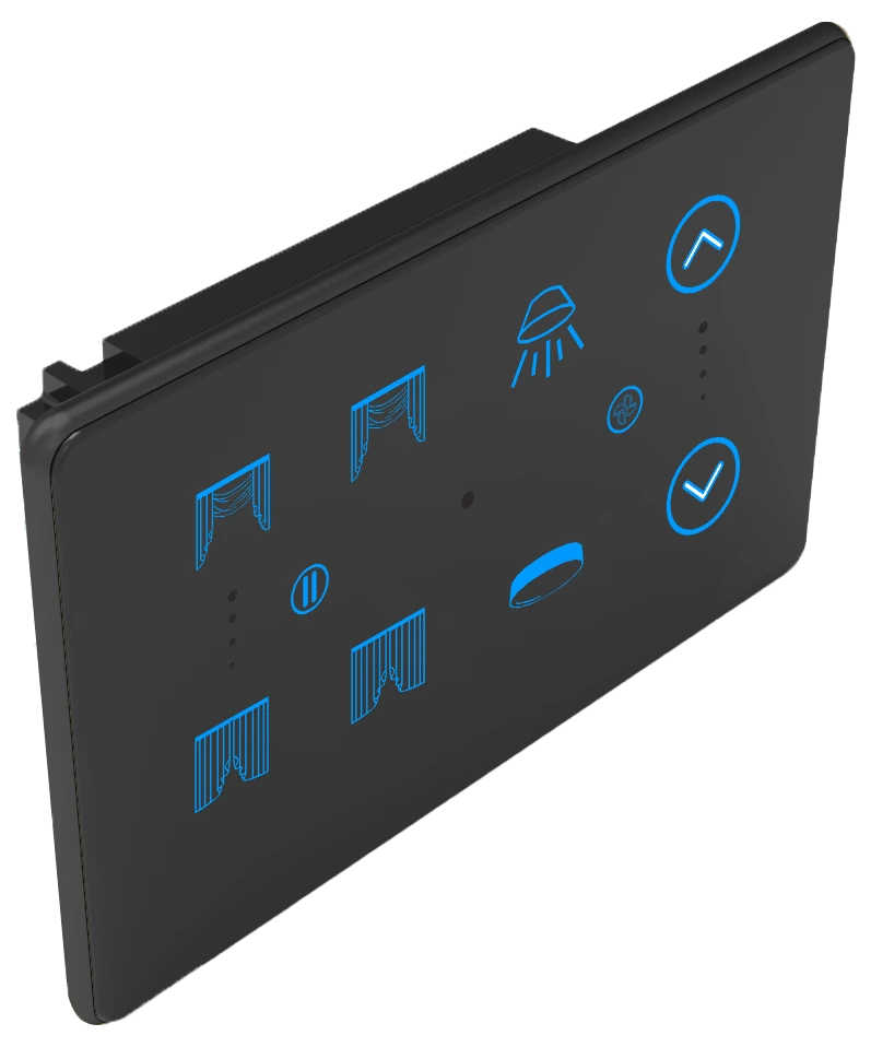 2S+1F+2C Smart Touch Switch (Black, Black, WiFi)