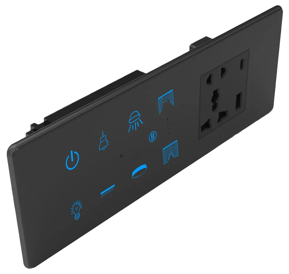6S+1C+1SK Smart Touch Switch (Black, Black, WiFi)