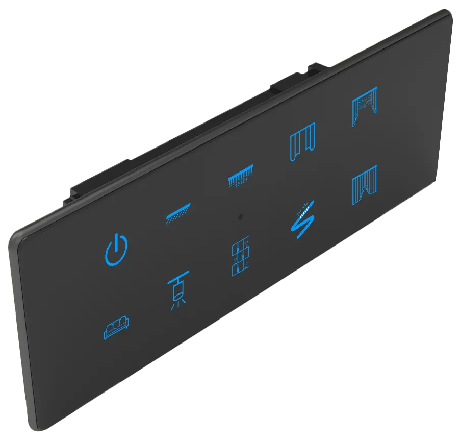 8S+1C Smart Touch Switch (Black, Black, WiFi)
