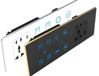 2S+1F+2C+1SK Smart Touch Switch (Black, Black, WiFi)