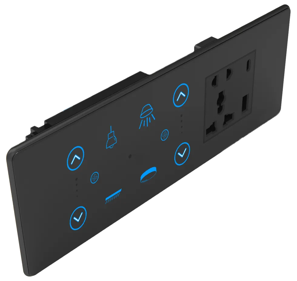 4S+2F+1SK Smart Touch Switch (Black, Black, WiFi)