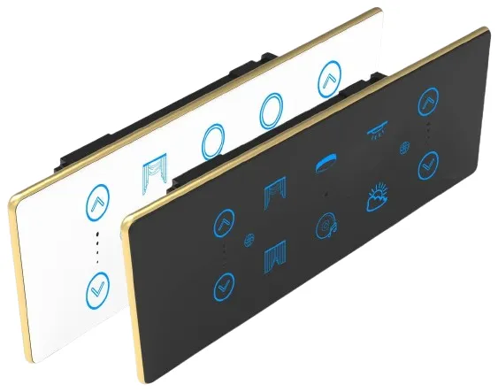 4S+2F+1C Smart Touch Switch (Black, Black, WiFi)