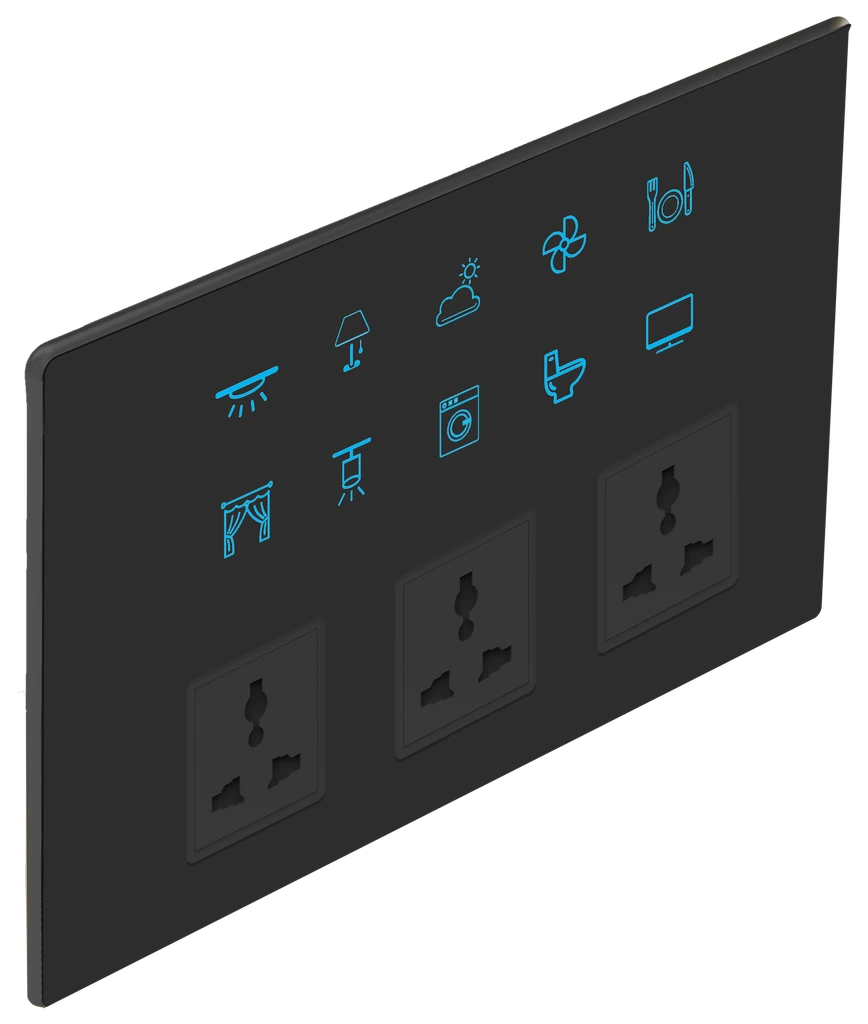 10S+3Sk Smart Touch Switch (Black, Black, WiFi)