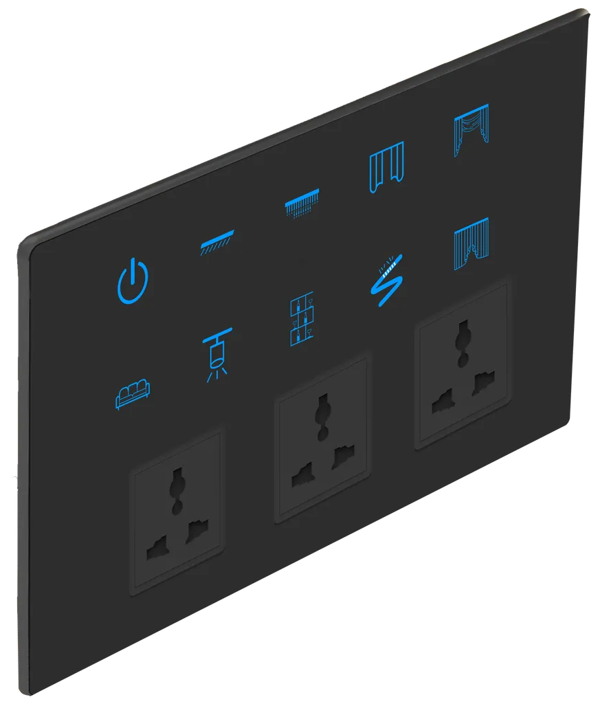 8S+1C+3Sk Smart Touch Switch (Black, Black, WiFi)