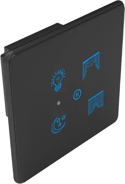 2S+1C Smart Touch Switch (Glass Black + Black, WiFi)
