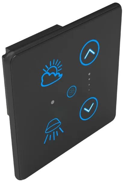2S+1F Smart Touch Switch (Glass Black + Black, WiFi)