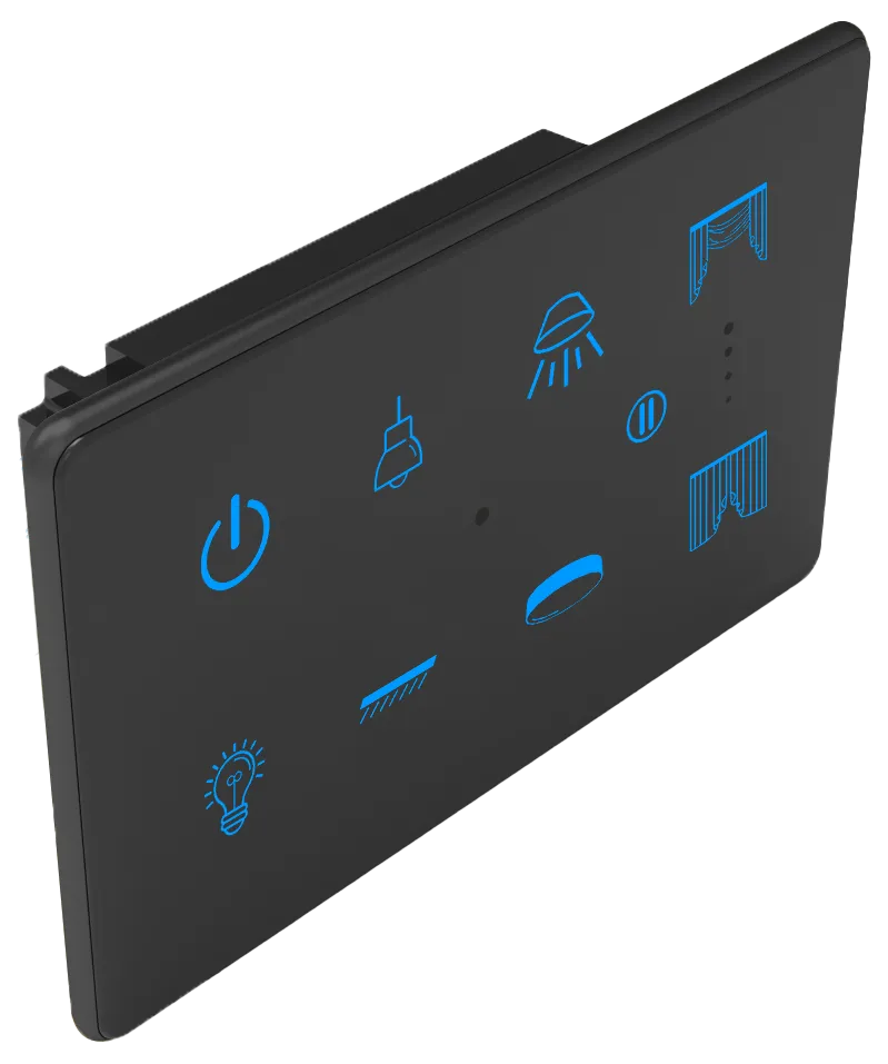 6S+1C Smart Touch Switch (Glass Black + Black, WiFi)