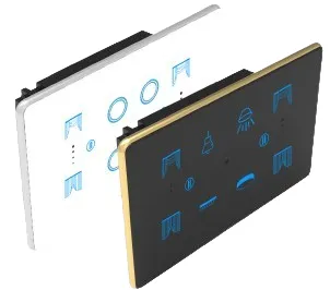 4S+2C Smart Touch Switch (Glass Black + Black, WiFi)