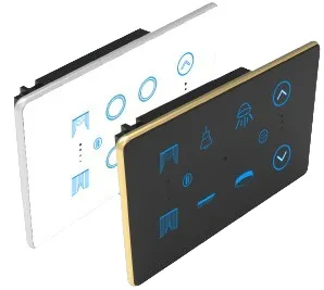4S+1F+1C Smart Touch Switch (Glass Black + Black, WiFi)