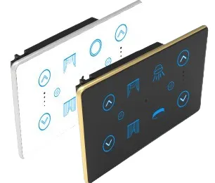 2S+2F+1C Smart Touch Switch (Glass Black + Black, WiFi)