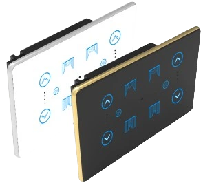 2F+2C Smart Touch Switch (Glass Black + Black, WiFi)
