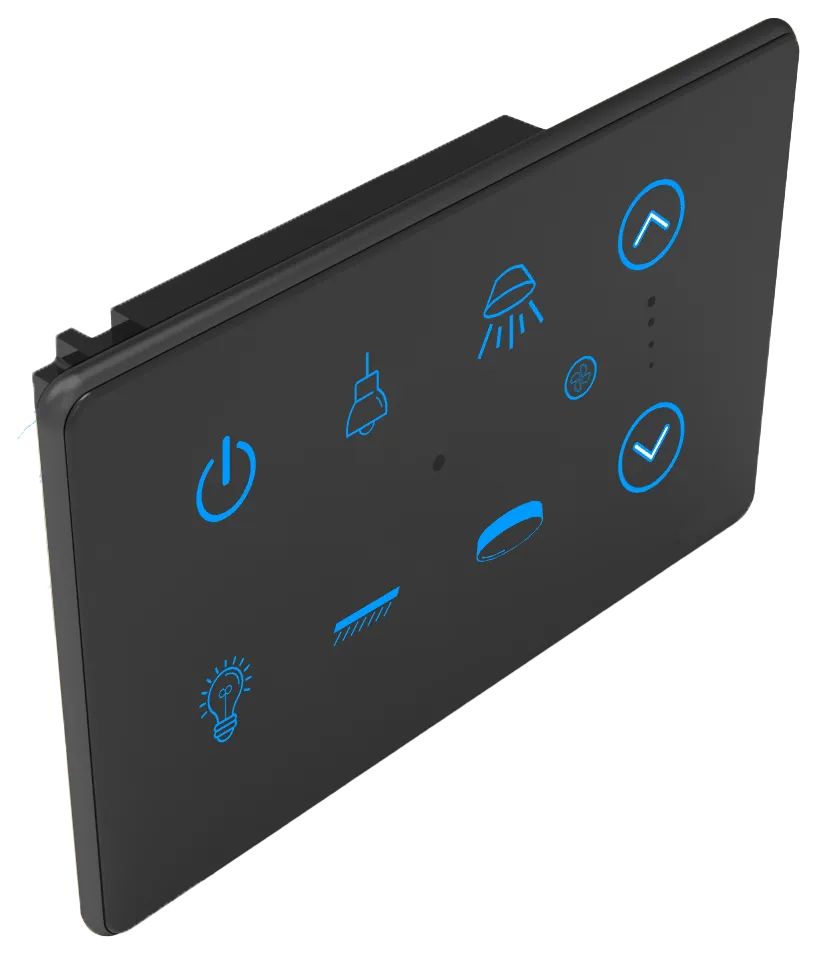 6S+1F Smart Touch Switch (Glass Black + Black, WiFi)