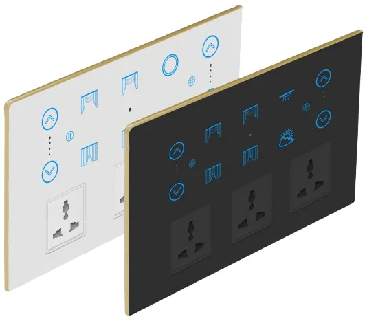 2S+2F+2C+3SK Smart Touch Switch (Black, Black, WiFi)